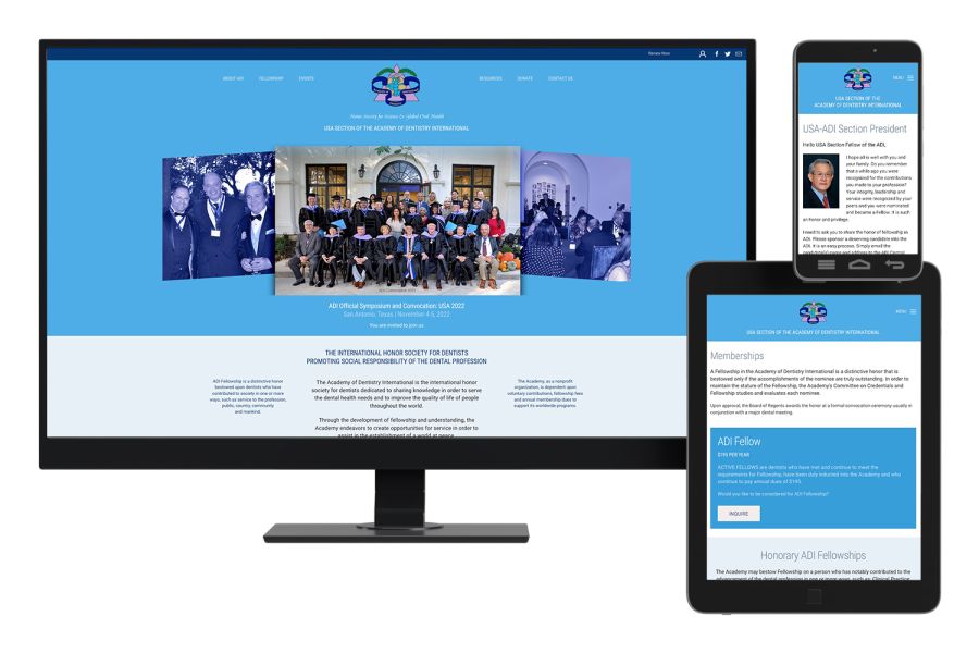 Academy of Dentistry International, Professional Non-profit, Membership Website